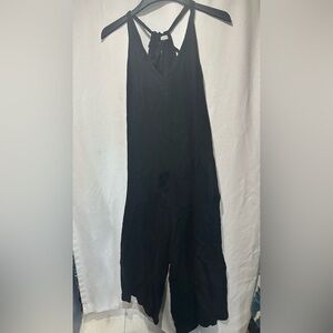 Elegant 100% Linen Black Jumpsuit
